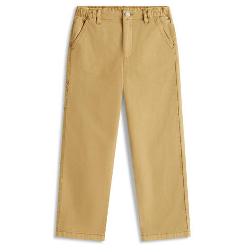 Tommy Hilfiger relaxed casual broek zand Beige Jongens Stretchkatoen Effen - maat 140 afbeelding