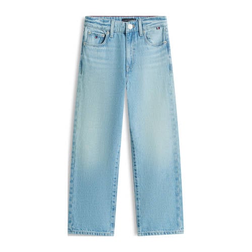 Tommy Hilfiger straight leg light blue denim Jeans Blauw Effen - maat 152 afbeelding