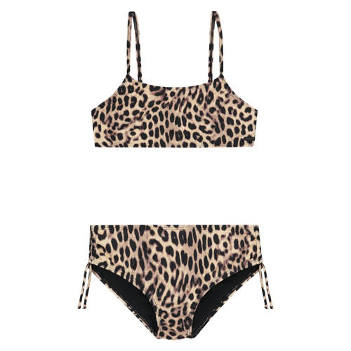 Shiwi The Sunshine Brand crop bikini Liv beige/zwart Meisjes Polyamide - maat 146/152 afbeelding
