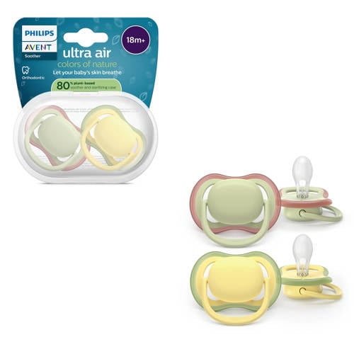 Philips AVENT Ultra Air Ademend en lichtgewicht fopspeen (18mnd+) – 2 stuks - SCF349/50 afbeelding