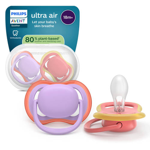 Philips AVENT Ultra Air Ademend en lichtgewicht fopspeen (18mnd+) – 2 stuks - SCF349/46 afbeelding
