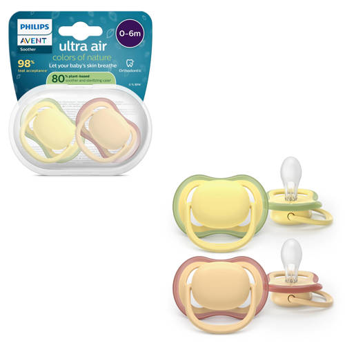 Philips AVENT Ultra Air Ademend en lichtgewicht fopspeen (0-6 mnd) – 2 stuks - SCF087/07 afbeelding