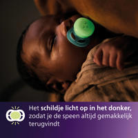 thumbnail: Philips Avent Ultra Start Night Glow-in-the-dark siliconen fopspeen – 0-6 mnd – 2 stuks - SCF075/17