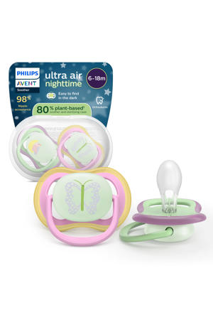 Glow-in-the-dark fopspeen –(6-18  mnd) Extra luchtopeningen – 2 stuks - SCF376/29