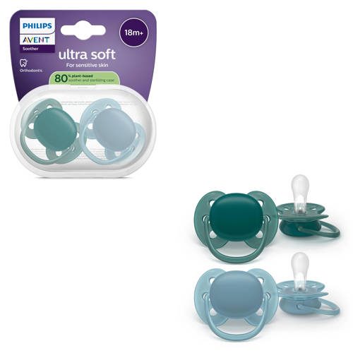 Philips AVENT Ultra Soft Superzachte siliconen fopspeen (18mnd+) – Voor gevoelige huid – 2 stuks - SCF093/02 afbeelding