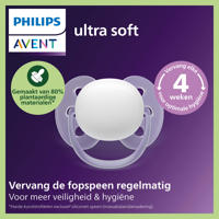 thumbnail: Philips AVENT Ultra Soft Superzachte siliconen fopspeen (0-6 mnd) – Voor gevoelige huid – 2 stuks - SCF091/40