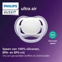 thumbnail: Philips AVENT Ultra Air Nighttime Glow-in-the-dark fopspeen –(0-6 mnd) Extra luchtopeningen – 2 stuks - SCF376/24
