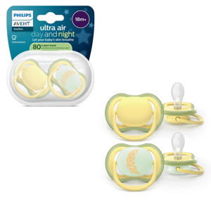 Philips Avent-fopspeen Ultra Air voor baby's vanaf 18 maanden, stijve fopspeen, orthodontische en BPA-vrije speen inclusief sterilisator/draagtas, SCF349/01