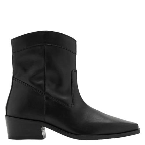 MANGO TEEN leren cowboylaarzen zwart Meisjes Leer Effen