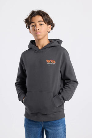 hoodie met backprint antraciet