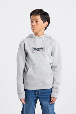 hoodie met backprint lichtgrijs