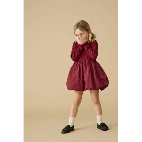 KIDS ONLY MINI korte jurk gebreid donkerrood Meisjes Stretchkatoen Ronde hals - maat 122 afbeelding