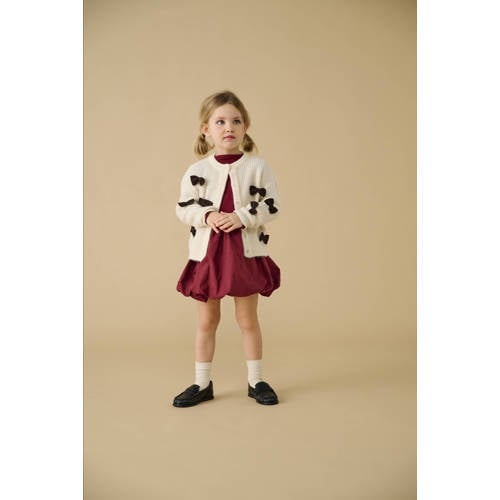 KIDS ONLY MINI gebreid vest ecru Meisjes Acryl Ronde hals All over print - maat 98 afbeelding