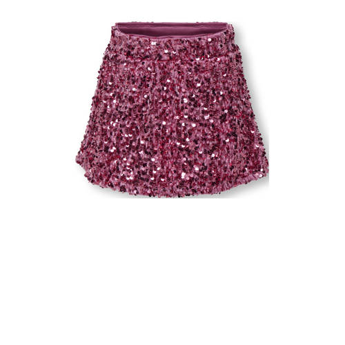 KIDS ONLY MINI A-lijn rok met pailletten roze Meisjes Polyester Effen - maat 122 afbeelding