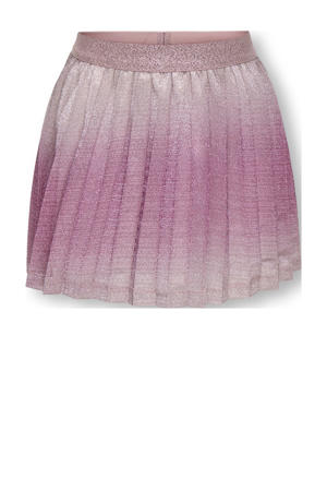 plissé rok met glitter roze