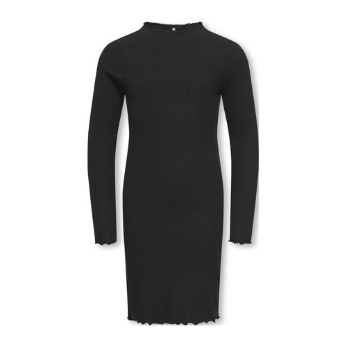 KIDS ONLY GIRL midi jurk zwart Meisjes Polyester Opstaande kraag Effen - maat 122/128 afbeelding