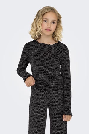glitter top zwart/zilver