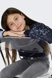 thumbnail: KIDS ONLY GIRL fluwelen blousetop blauw met pailletten
