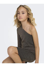 thumbnail: KIDS ONLY GIRL one shoulder jurk met glitters zwart/lichtgoud