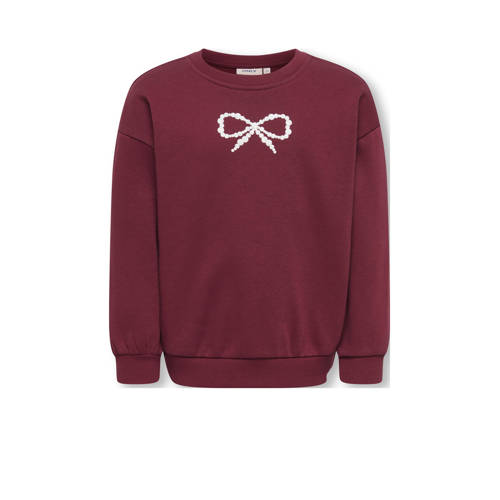KIDS ONLY MINI sweater donkerrood Printopdruk - maat 98 afbeelding