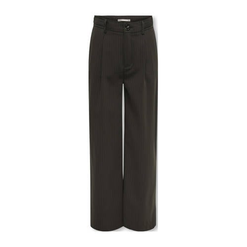 KIDS ONLY GIRL wide leg pantalon met krijtstreep donkerbruin Broek Meisjes Polyester - maat 152 afbeelding