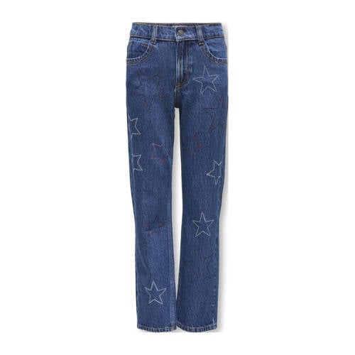 KIDS ONLY GIRL straight leg straight leg jeans medium blue denim Blauw - maat 152 afbeelding