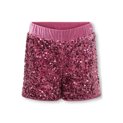 KIDS ONLY GIRL regular casual short roze Korte broek Meisjes Polyester - maat 128 - pailletten afbeelding