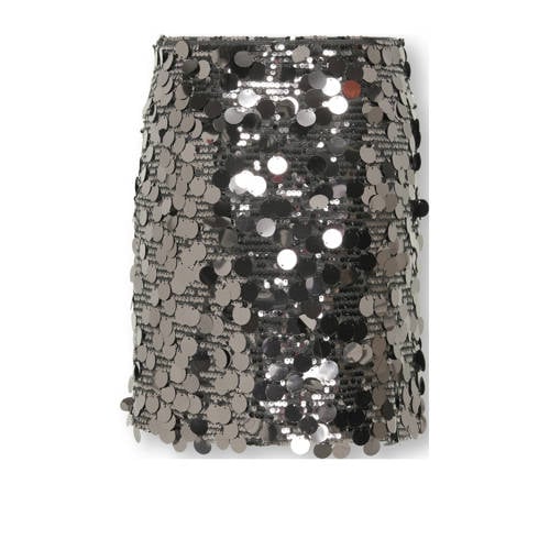 KIDS ONLY GIRL korte rok met pailletten grijs Meisjes Polyester Effen