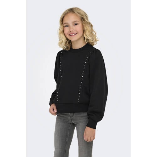 KIDS ONLY GIRL sweater zwart Effen - maat 158/164 | Sweater van ONLY afbeelding