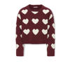 KIDS ONLY GIRL trui met hartjes donkerrood gebreid