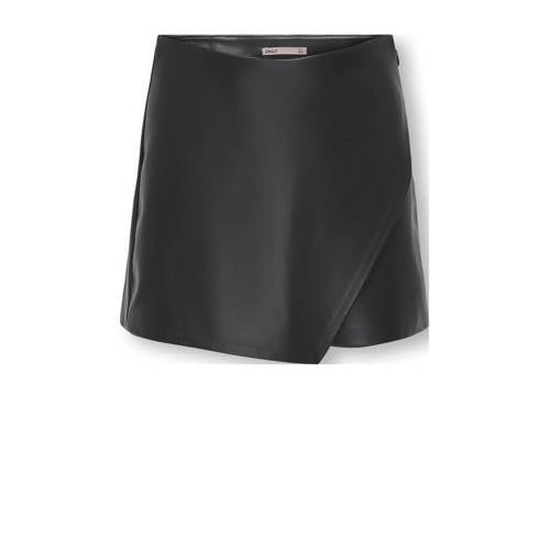 KIDS ONLY GIRL imitatieleren skort zwart Rok Meisjes Imitatieleer Effen