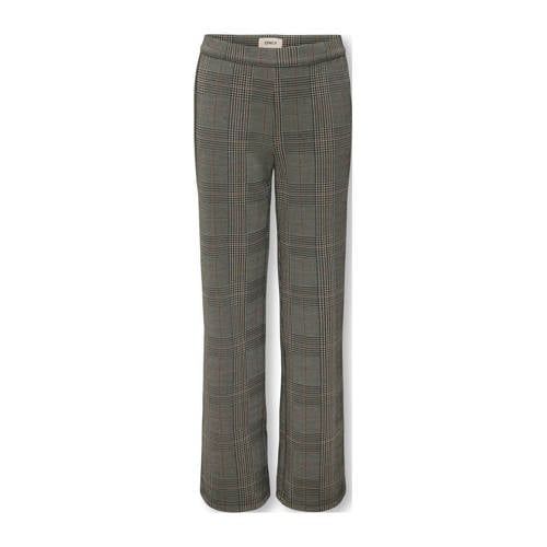 KIDS ONLY GIRL wide leg geruite pantalon grijsbruin Broek Meisjes Polyester - maat 128 afbeelding
