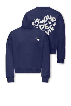 sweater met backprint blauw