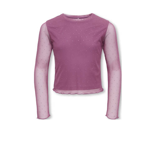 KIDS ONLY GIRL blousetop paars Meisjes Polyester Ronde hals Effen - maat 122/128 afbeelding