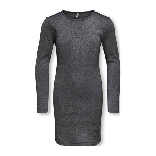 KIDS ONLY GIRL jurk met glitter zwart Meisjes Stretchkatoen Ronde hals - maat 158/164 afbeelding