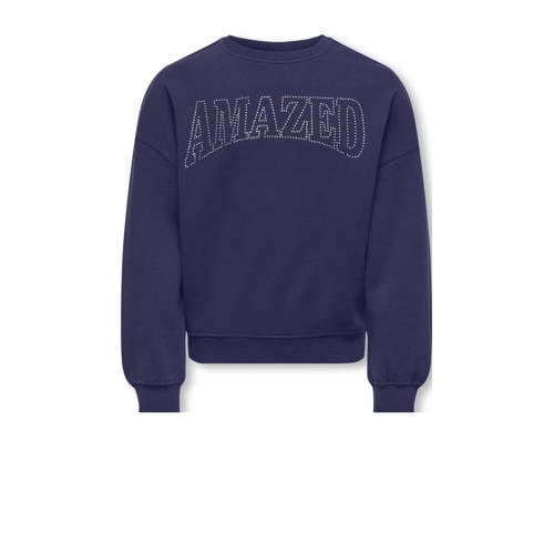 KIDS ONLY GIRL sweater donkerblauw Tekst - maat 146/152 afbeelding