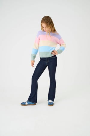 flared jeans dark blue denim