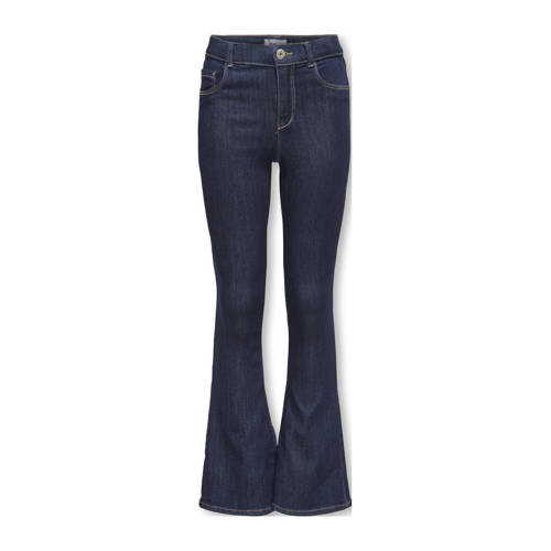 KIDS ONLY GIRL flared jeans dark blue denim Blauw Meisjes Viscose Effen - maat 164 afbeelding