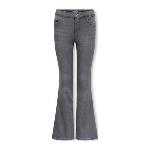 KIDS ONLY GIRL flared jeans grey denim Grijs Effen - maat 122 afbeelding