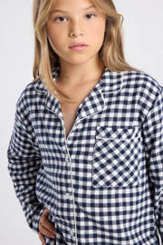 thumbnail: America Today pyjama shirt met blauwe geruite print