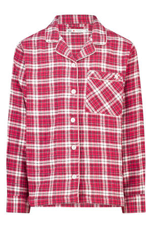 pyjama shirt met rode geruite print