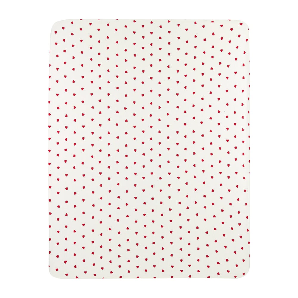Meyco boxmatras hoeslaken Sweet Heart wit/rood