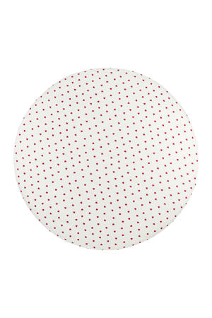 rond boxmatras hoeslaken Sweet Heart wit/rood