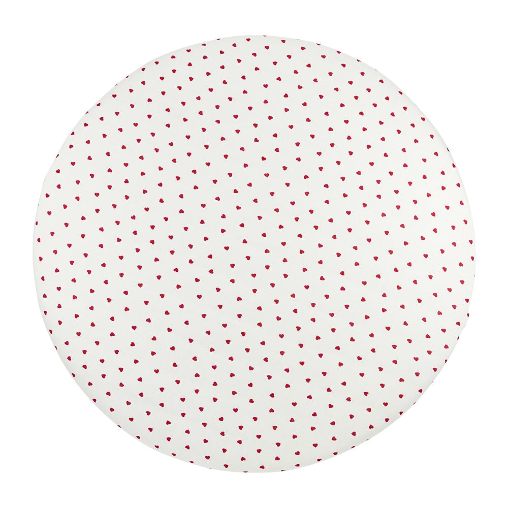 Meyco rond boxmatras hoeslaken Sweet Heart wit/rood