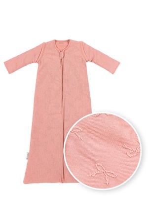 gevoerde baby slaapzak met afristbare mouwen Bow roze