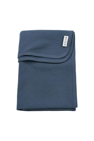 Jacquard wiegdeken Pure indigo