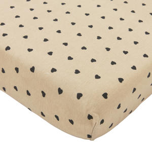 hoeslaken junior bed Sweet Heart beige/zwart