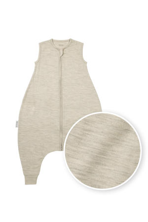 merinowollen slaapoverall jumper sand melange