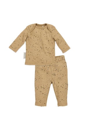   Rib Mini Spot pyjama - toffee melange