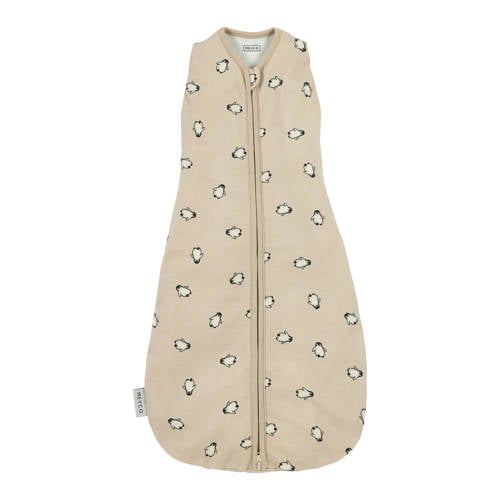 Meyco cocoon inbakerslaapzak Penguin soft sand 70cm Inbakerdoek Beige Dierenprint afbeelding